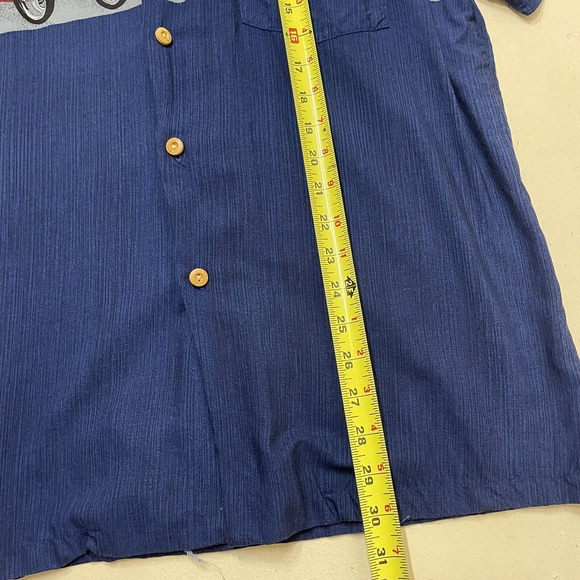 Paradise Found Men's Vintage Hawaiian Shirt Motorcycle 100% Rayon Size Med USA - Picture 2 of 6